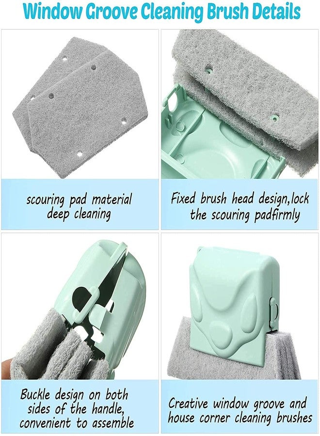 GONIPIMI Double Combo of Window Groove Frame Cleaning Brush Door Track Cleaning Brushes for Window Slot Keyboard with Mini Dustpan Dust Cleaner Tool for All Corners Edges and Gaps (Multicolour) CO101 - Image 4